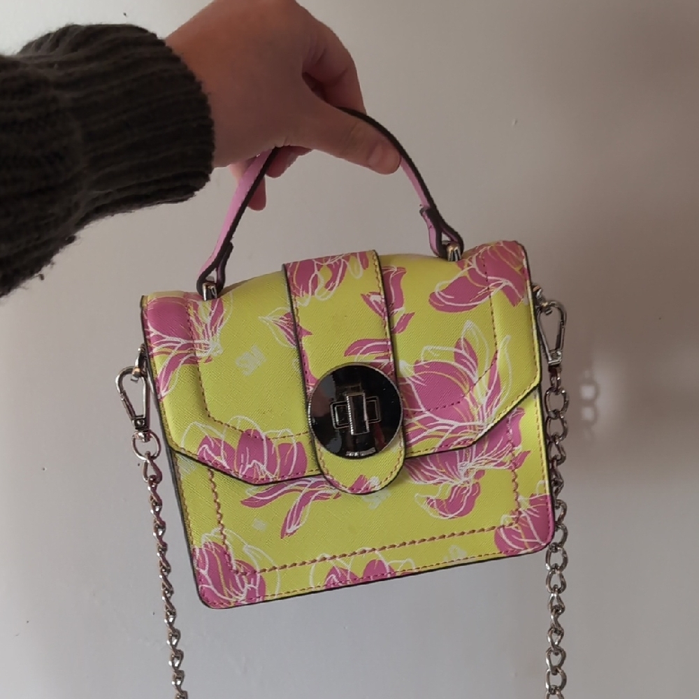 Steve Madden Floral Yellow and Pink Handbag